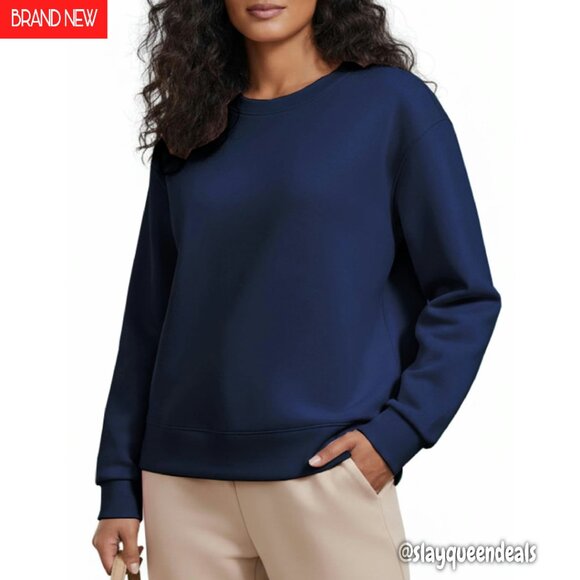 Lightweight Soft Crewneck Sweatshirt Women's Long Sleeve Pullover Yoga Casual